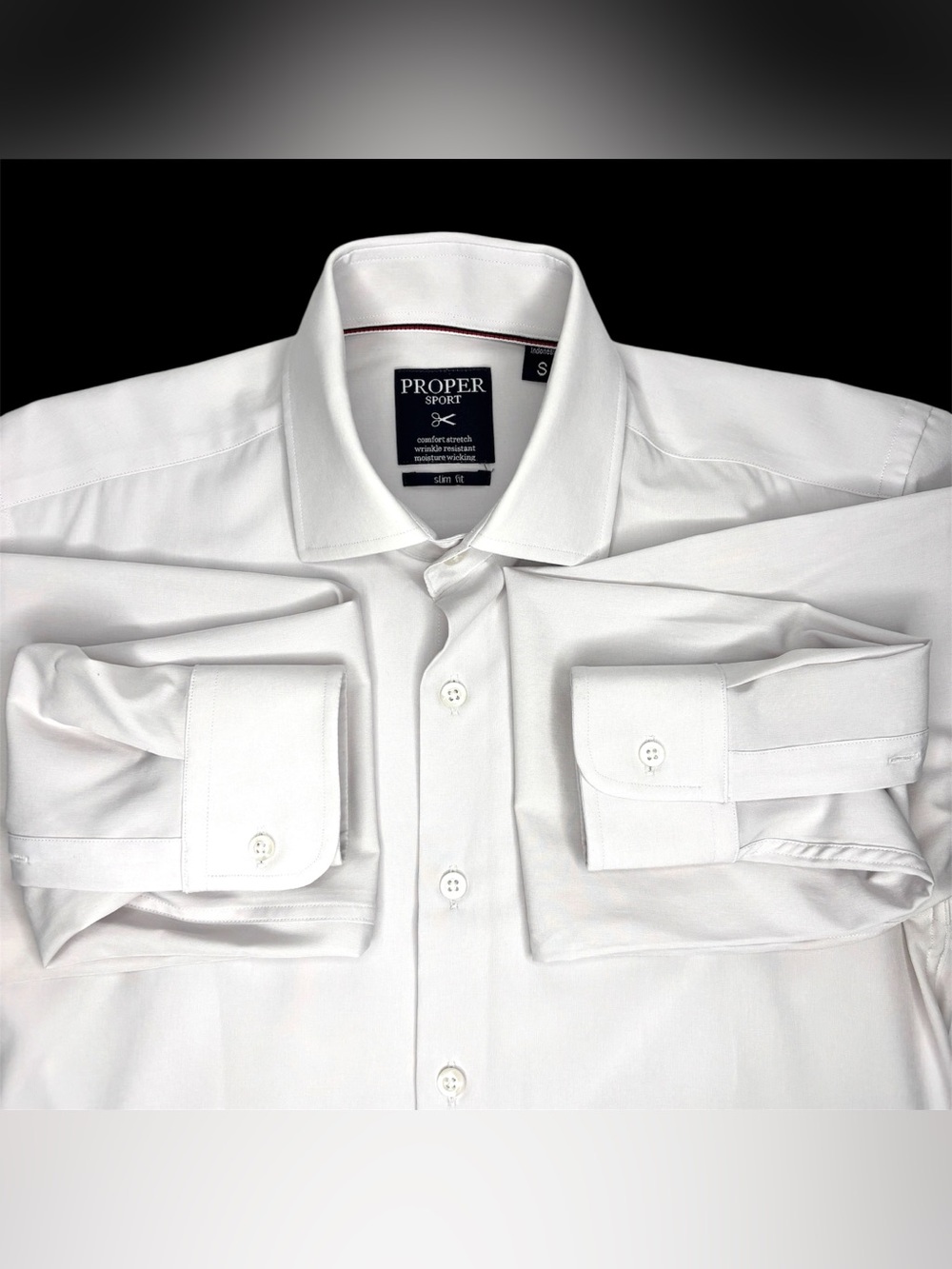 Proper Sport comfort stretch wrinkle resistant moisture wicking dress shirt S